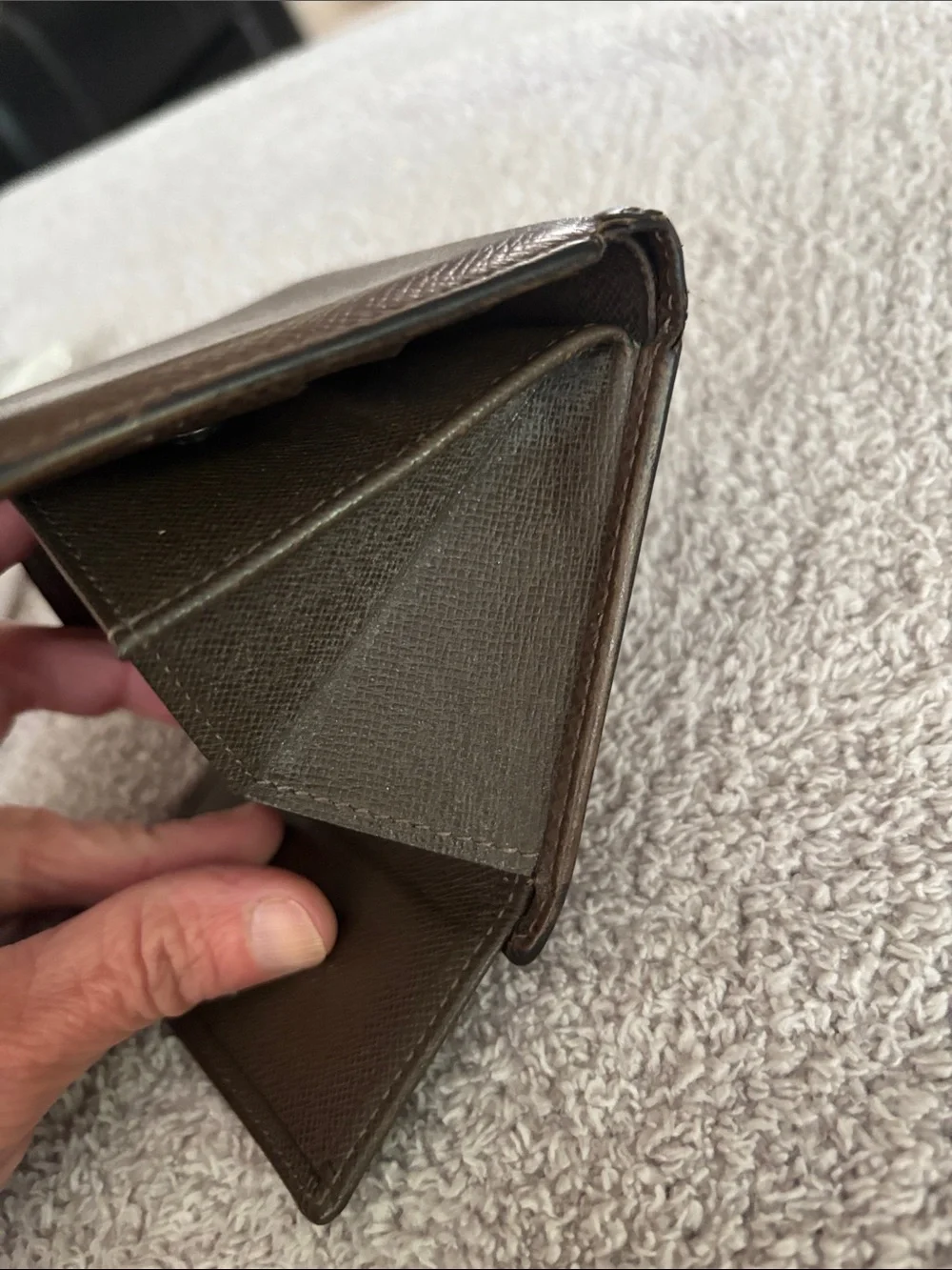 Vintage Louis Vuitton Taiga Leather Bifold Wallet Brown